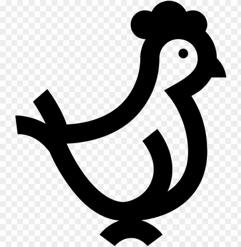 a plump feathered animal sits on tiny feet - chicken icon HighQuality PNG with Transparent Isolation
