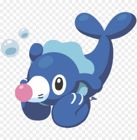 a popplio for red nose day - blue pokemon with red nose PNG with cutout background