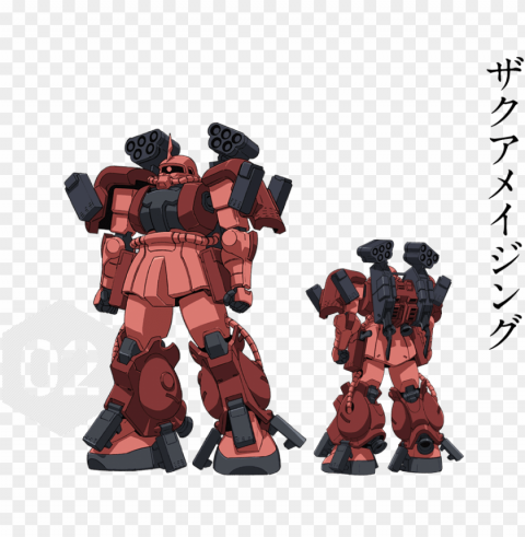 a unique asymmetrical heavy modification of mobile - gundam build fighter zaku Isolated Subject in Transparent PNG