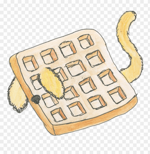 a waffle with dog ears and a tail - dog ears PNG Image Isolated with Clear Background