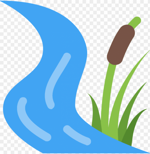 a winding creek next to a tuft of tall grass and a - arroyo icon Transparent PNG Isolated Subject