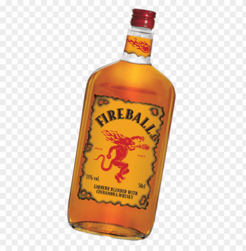 about fireball whisky - fireball cinnamon whisky 700ml Clean Background Isolated PNG Character