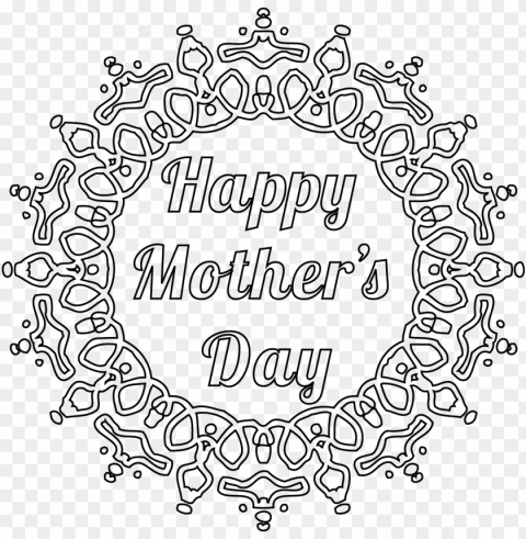 abstract happy mothers day coloring pages - flower mothers day drawings Isolated Artwork on Transparent PNG