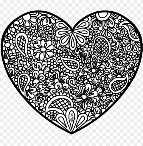 Abstract Heart Coloring Pages Transparent Cutout PNG Graphic Isolation