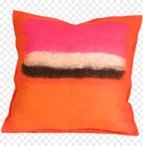 abstract persimmon color splash felted wool throw pillow Transparent PNG art