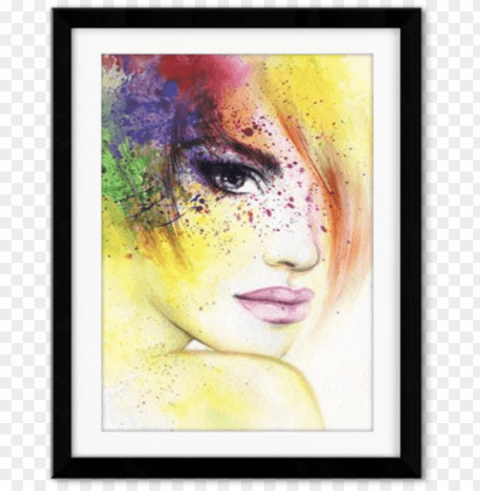 Abstract Watercolor Woman Girl Isolated Item With Transparent PNG Background