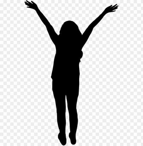 Abstract Woman Arms Up Silhouette - Woman Silhouette Hands U Free PNG Images With Alpha Channel Variety