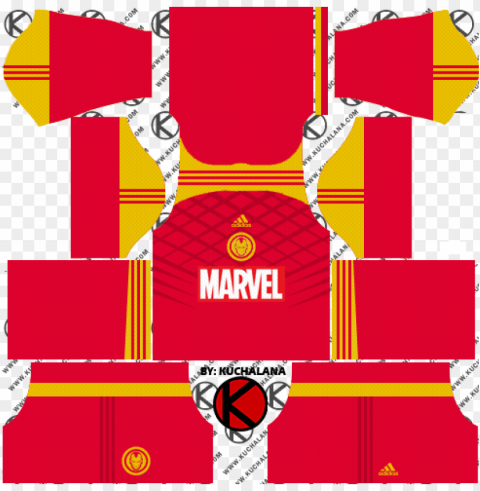 adidas marvel iron man hulk spider-man 2018 kits - dream league soccer kits marvel Clear Background PNG Isolation