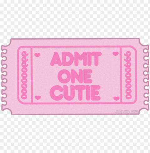 admit one - kawaii ticket CleanCut Background Isolated PNG Graphic