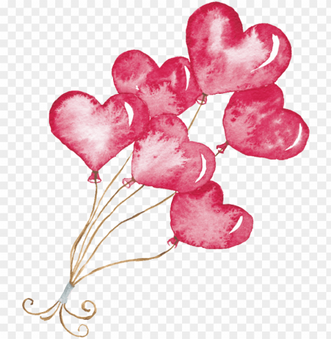 adorno de transparente con amor globo - happy valentines day watercolor PNG art