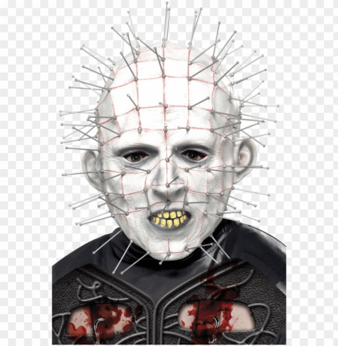 adult halloween pinhead mask - pinhead mask Transparent Background PNG Isolated Graphic