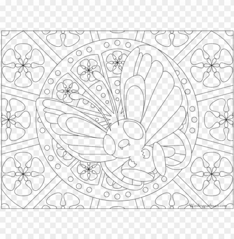 adult pokemon coloring page butterfree - ninetales pokemon go coloring pages HighQuality Transparent PNG Isolated Graphic Design