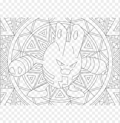 adult pokemon coloring page elekid Clean Background Isolated PNG Image