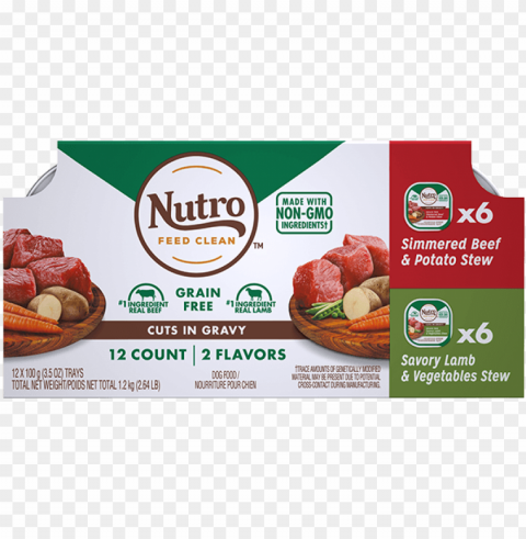 adult wet dog food 12-count variety pack simmered beef - nutro wholesome essentials senior 30 lbs Clear background PNG images bulk