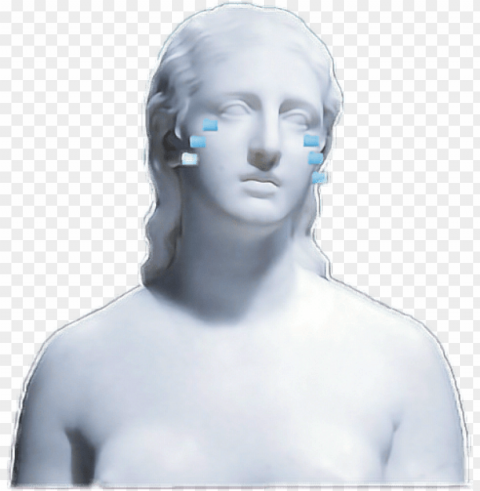 aesthetic crystatue statue white vaporwave - vaporwave aesthetic statue Transparent PNG Isolated Item