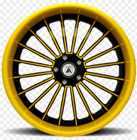 Af122 In Black And Yellow - Asanti Wheels Rims Af122 Black Yellow 22inch 5x12065 PNG Transparent Artwork