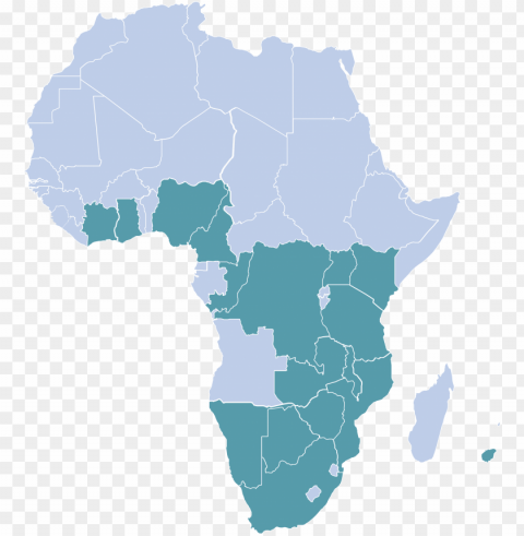 africa - black african map Isolated Design Element in Clear Transparent PNG