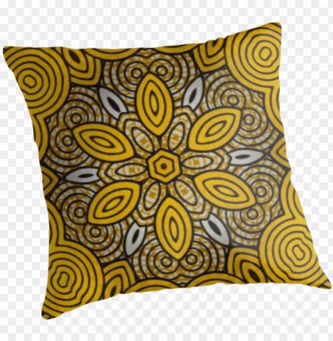 african print starburst-yellow - cushio PNG transparent elements complete package