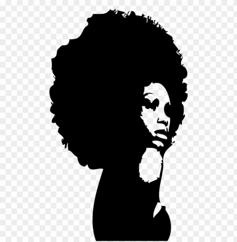 afro transparent clipart black and white stock - black woman afro silhouette PNG high resolution free