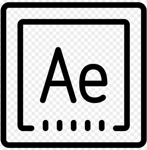 After Effects Icon Stock - Photoshop Icon Black And White Isolated Object On Transparent PNG