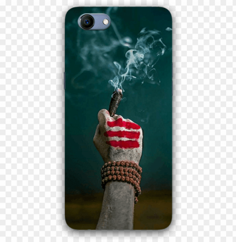 aghori hand with chilam oppo realmi 1 mobile back case - shiv pics with chilam Isolated Object on Transparent Background in PNG