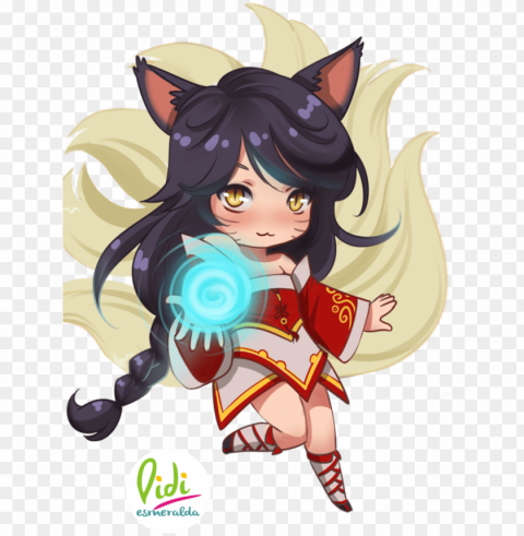 ahri chibi by didi-esmeralda on deviantart ahri lol - league of legends ahri chibi PNG Graphic with Isolated Clarity