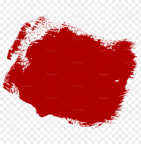 aint brush str paint brush stroke - red paint brush circle Isolated Object in Transparent PNG Format