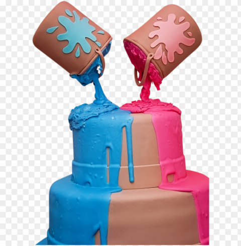 aint cans cake - paint can gender reveal cake PNG images without BG
