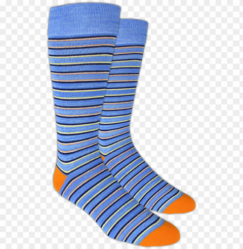 ainted stripe socks in blueorangeyellow - bookmill Clear Background PNG Isolated Item