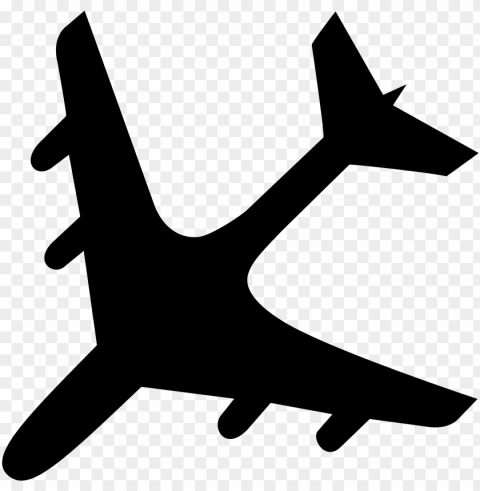 airplane black PNG for mobile apps