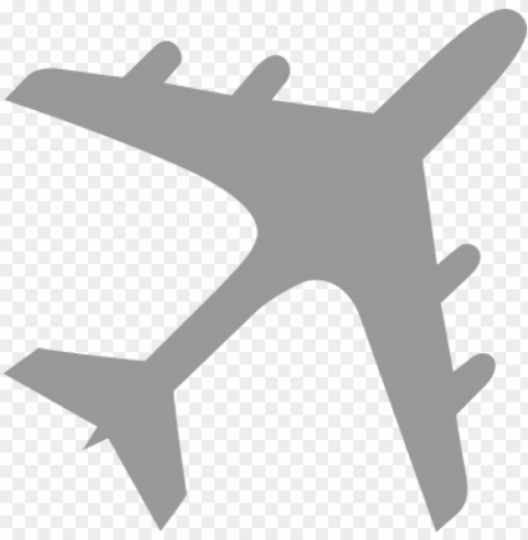 airplane silhouette gray - transparent airplane clipart Clean Background Isolated PNG Design