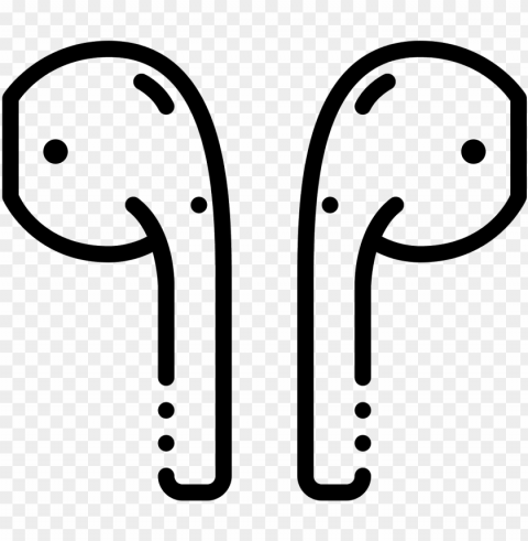 airpods icon - headphones Clear Background Isolated PNG Object