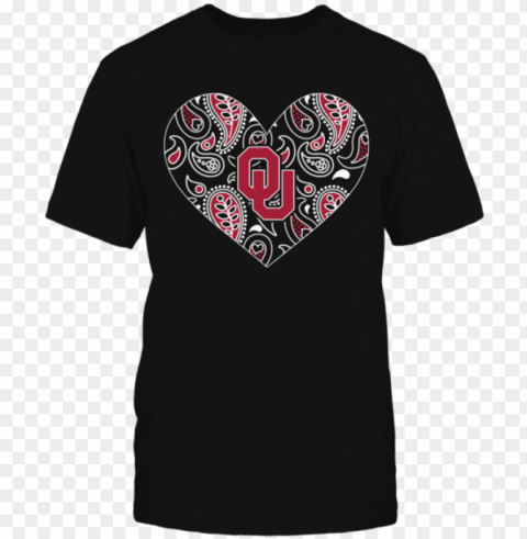 aisley pattern heart oklahoma sooners shirt - fan expo 2018 t shirt Isolated Subject in Transparent PNG Format