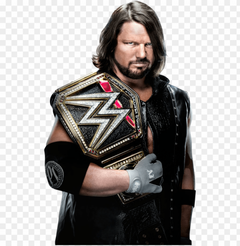 aj styles wwe champion PNG for Photoshop