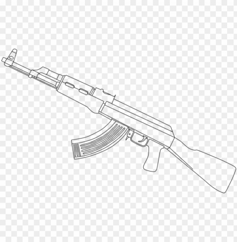 Ak 47 Drawing - Ak 47 White PNG Images With High Transparency