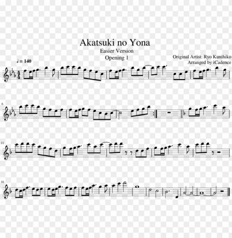 akatsuki no yona sheet music composed by original artist - akatsuki no yona piano sheet Transparent Background Isolated PNG Icon