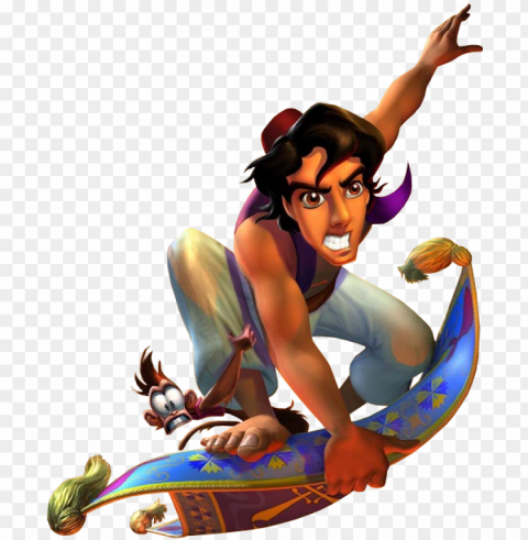 aladdin on his carpet PNG graphics with clear alpha channel