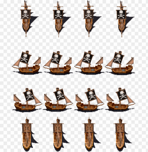 alaga ship sprite xp pirate rtp style battler - pirate ship sprite sheet Transparent PNG images for design