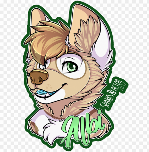 albi badge by sparksfur furry drawing wolves art - drawi Clear Background PNG Isolated Graphic Design