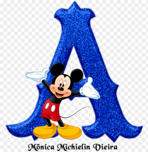 alfabeto glitter azul com - mickey mouse with blue background Isolated Graphic on Clear Transparent PNG