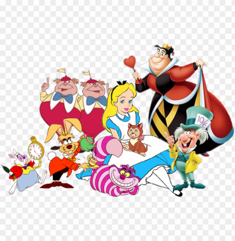 alice in wonderland clipart - cartoon alice in wonderland characters Isolated Subject on HighResolution Transparent PNG