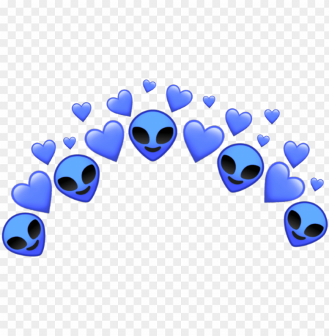 alien tumblr blue et emoji heart crown cute feature - alien crown picsart Isolated Element in Transparent PNG