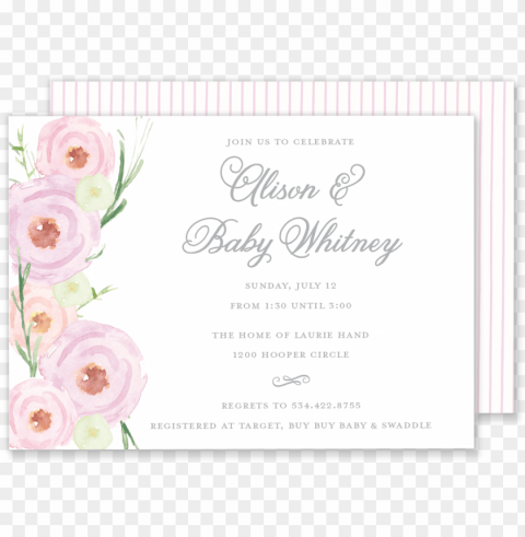 alison watercolor roses invitation - watercolor roses wedding card PNG transparent graphics for projects