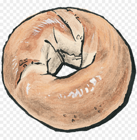 all breads - drawing of bagel Isolated Element on HighQuality PNG