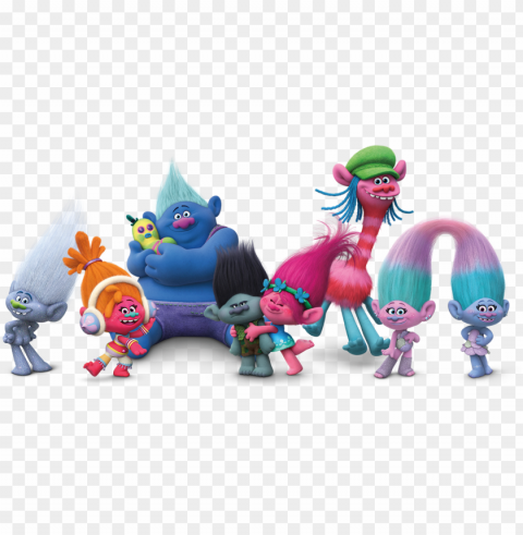 branch trolls family Isolated Graphic on HighQuality Transparent PNG