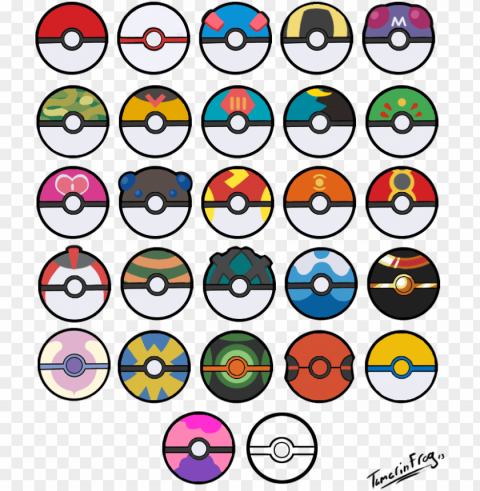 all poke balls - pokeball printable Transparent PNG graphics bulk assortment PNG transparent with Clear Background ID fef95f4e