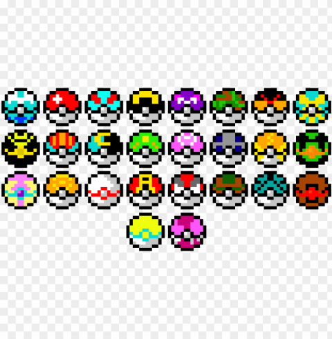 all pokeballs pixel art PNG images alpha transparency PNG transparent with Clear Background ID ce97d596