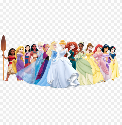 all the disney princesses 2018 Transparent Background Isolation in HighQuality PNG