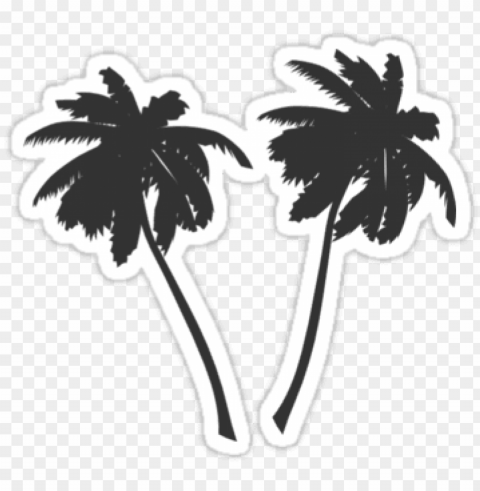 alm tree black and white silhouette stickers redbubble - 5'x7'area ru PNG Image with Isolated Graphic