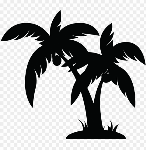 alm tree black clip art stock - palm trees vector PNG Image with Isolated Icon